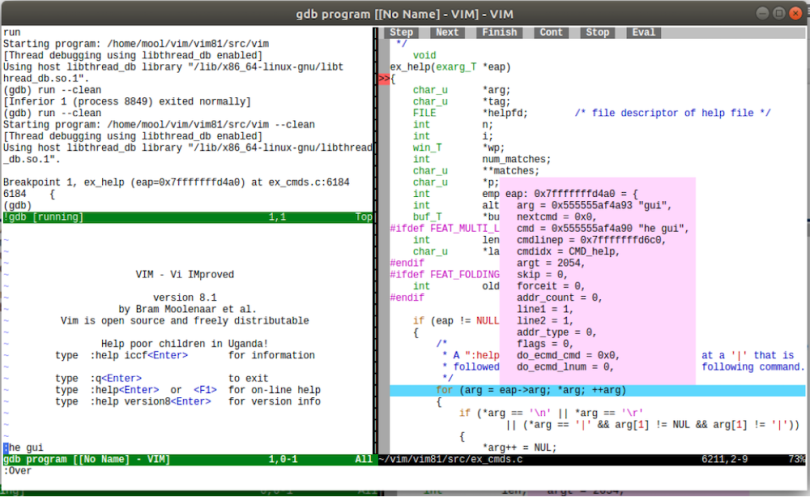 The Vim interface