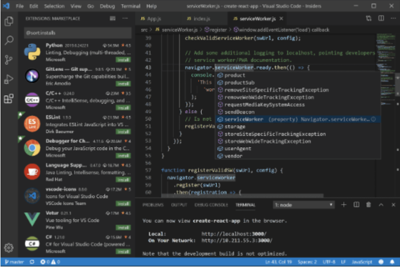 A screenshot of the Visual Studio Code editor