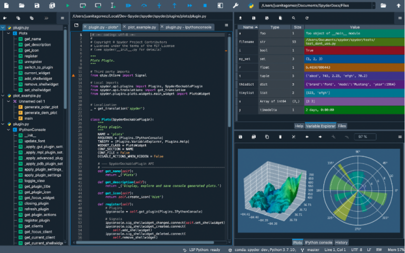 The Spyder interface