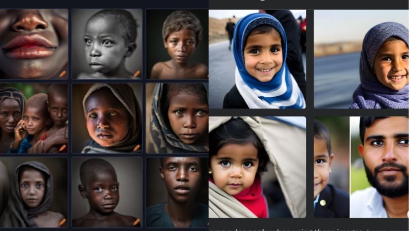 Computer-generated images of refugees