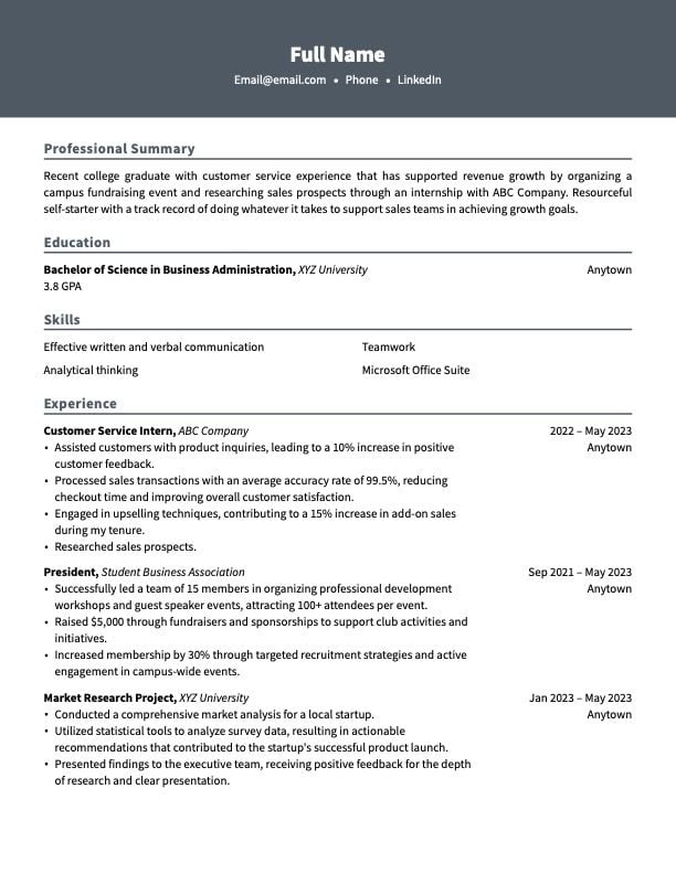 resume sample