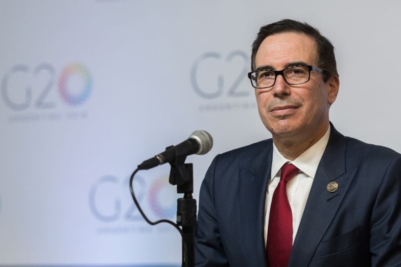 steven mnuchin at press conference zimperium acquisition