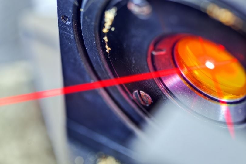 A close-up view of a photonics array