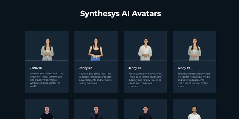 Synthesys AI generated avatars.