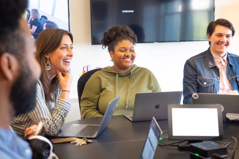 Taskrabbit employees having a meeting