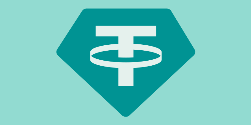 The Tether cryptocurrency logo.
