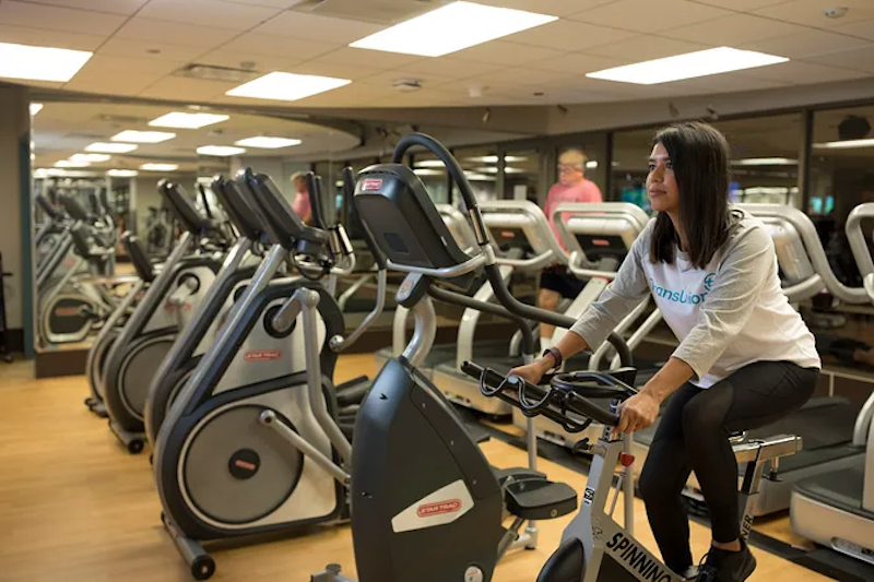 TransUnion employees in company workout space