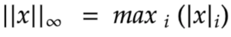 Mathematical notation for the max norm.