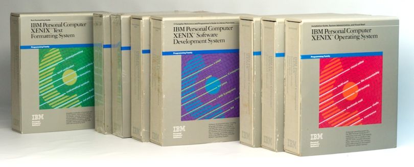 a row of boxes for the Xenix operating system