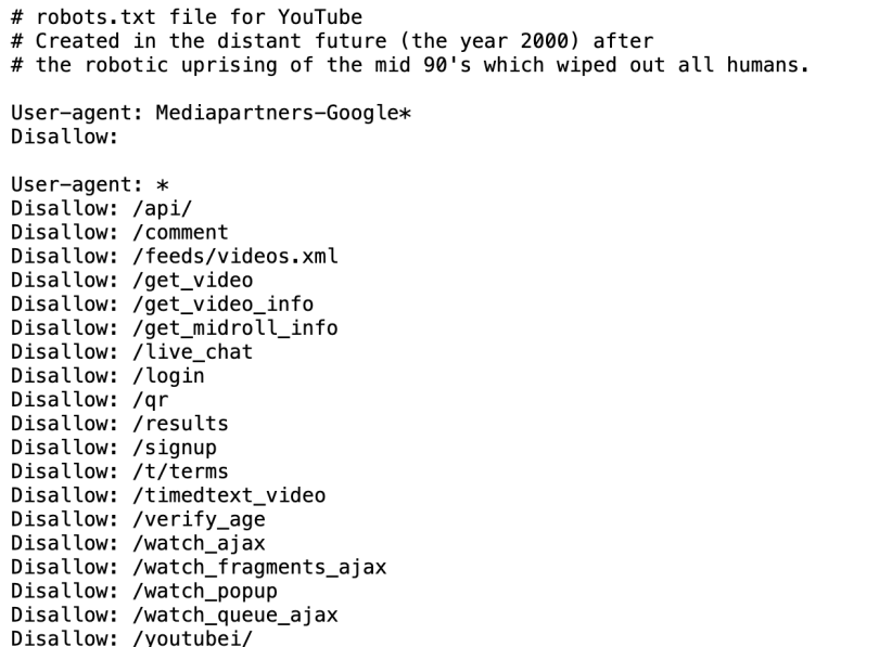 Robots.txt file