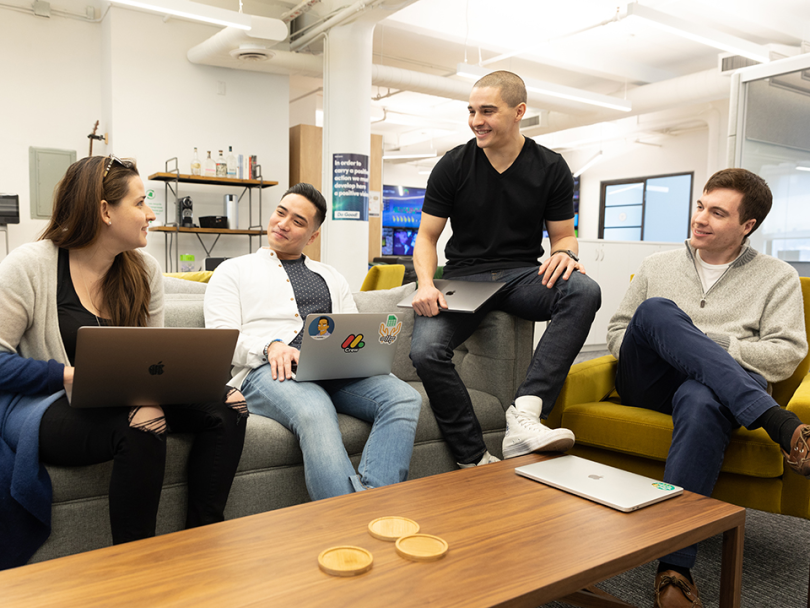 monday.com team huddle