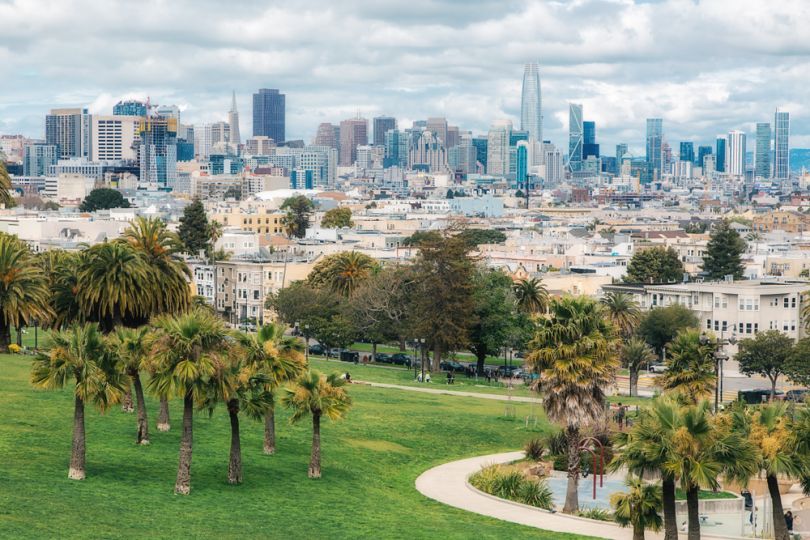 A look out over Dolores Park.