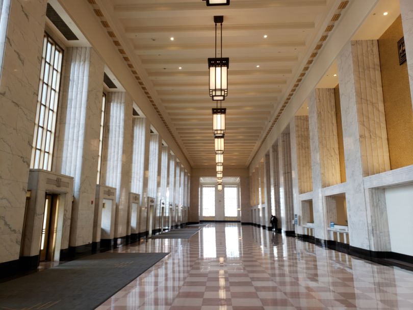 The lobby of Chicago’s old main post office