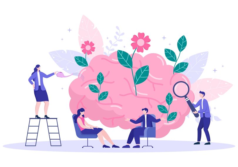 An illustration depicting mental healthcare.