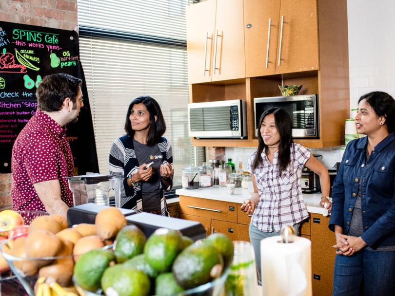 SPINS engineering team kitchen counter Chicago