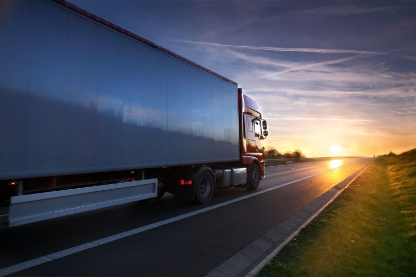 truck on road
