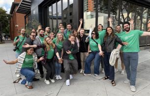 Parkade team at a scavenger hunt at our San Diego offsite. Posing with silly faces.