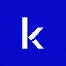 Klue logo white lower-case k on a blue background